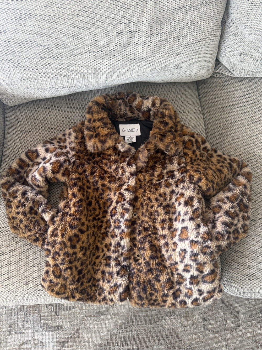 So Nikki D Kids' Leopard Faux-Fur Coat - Brown